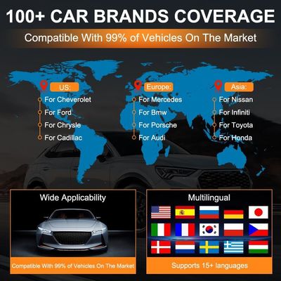 Xtruck 819 Handheld OBDII Scanner with Enhanced OBD2 Mode 6, 9 Major Protocols Support, and 2.8-inch IPS Display