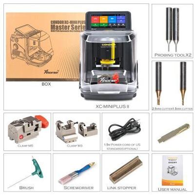 Xhorse Condor XC-MINI Plus II Key Cutting Machine Support Car Motorbike Household Keys with Free M3 and M5 Clamps