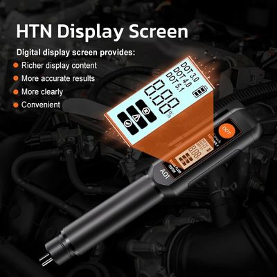 Digital Brake Fluid Tester with DOT3 DOT4 DOT5.1 Compatibility Automatic Sleep and Buzzer Alarm for Accurate Water Content Detection