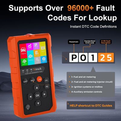 Xtruck 819 OBD2 Diagnostic Tool with 9 Major Protocols Support 2.8-inch IPS Display and 16-pin OBDII Connector