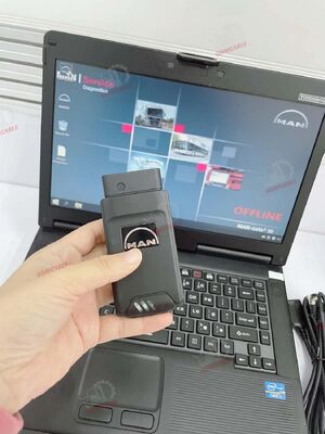 สำหรับเครื่องมือวินิจฉัย MAN T427 อุปกรณ์ตั้งโปรแกรมพารามิเตอร์อินเทอร์เฟซวินิจฉัยรถบรรทุก การสอบเทียบ WLAN การตรวจสอบ แล็ปท็อป CF53
