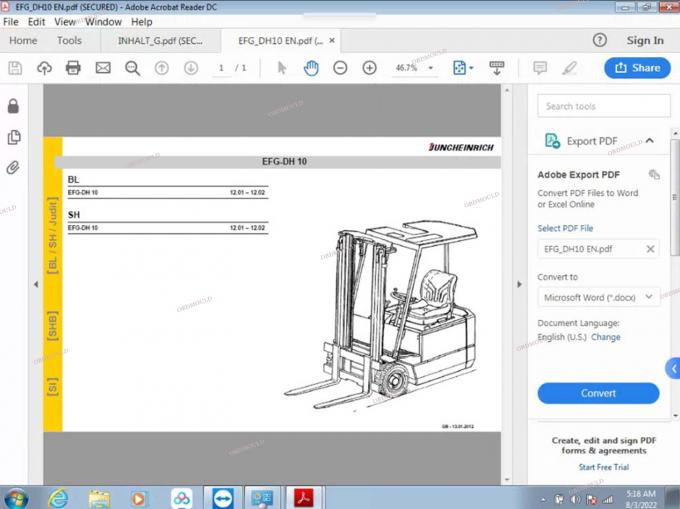 F110 แท็บเล็ตพร้อมกับ Jungheinrich Forklift อินคาโด อินเตอร์เฟสการวินิจฉัย USB Connect Cable Judit Forklift เครื่องมือวินิจฉัย 31