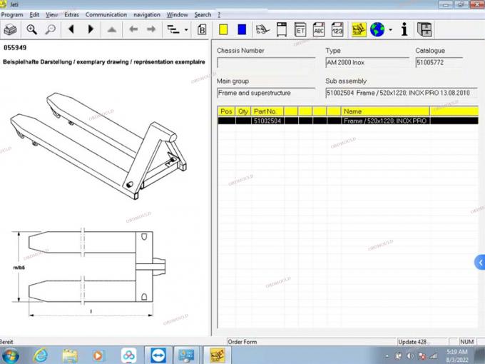F110 แท็บเล็ตพร้อมกับ Jungheinrich Forklift อินคาโด อินเตอร์เฟสการวินิจฉัย USB Connect Cable Judit Forklift เครื่องมือวินิจฉัย 35